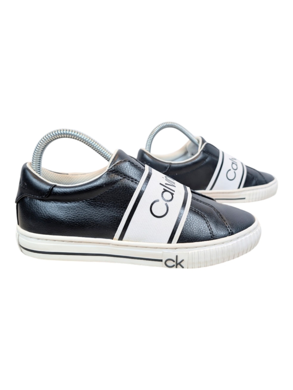 Calvin Klein Slip On Sneakers Tennis Shoes Trainers Black White Women's Size 7